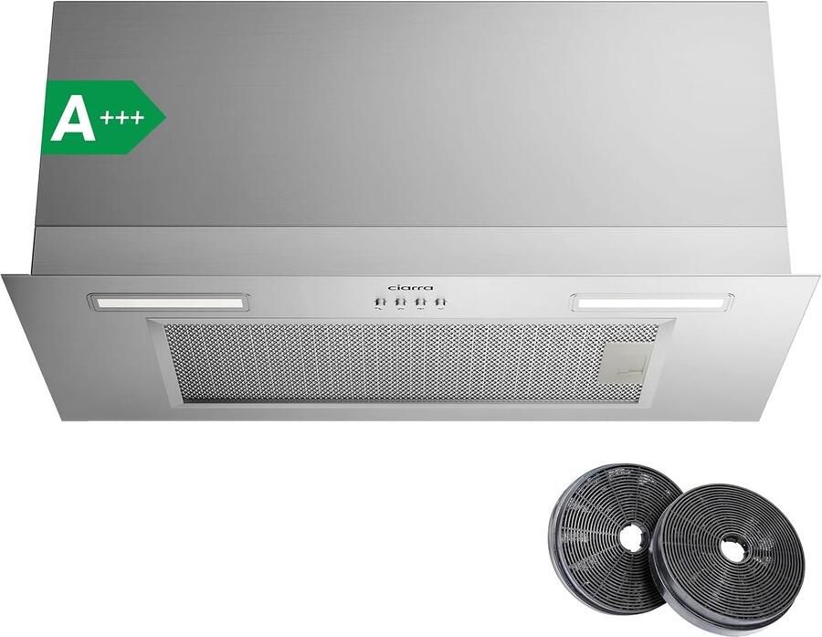 Ciarra CBCS6926A inbouw afzuigkap 60 cm 650 m³ h RVS A+++