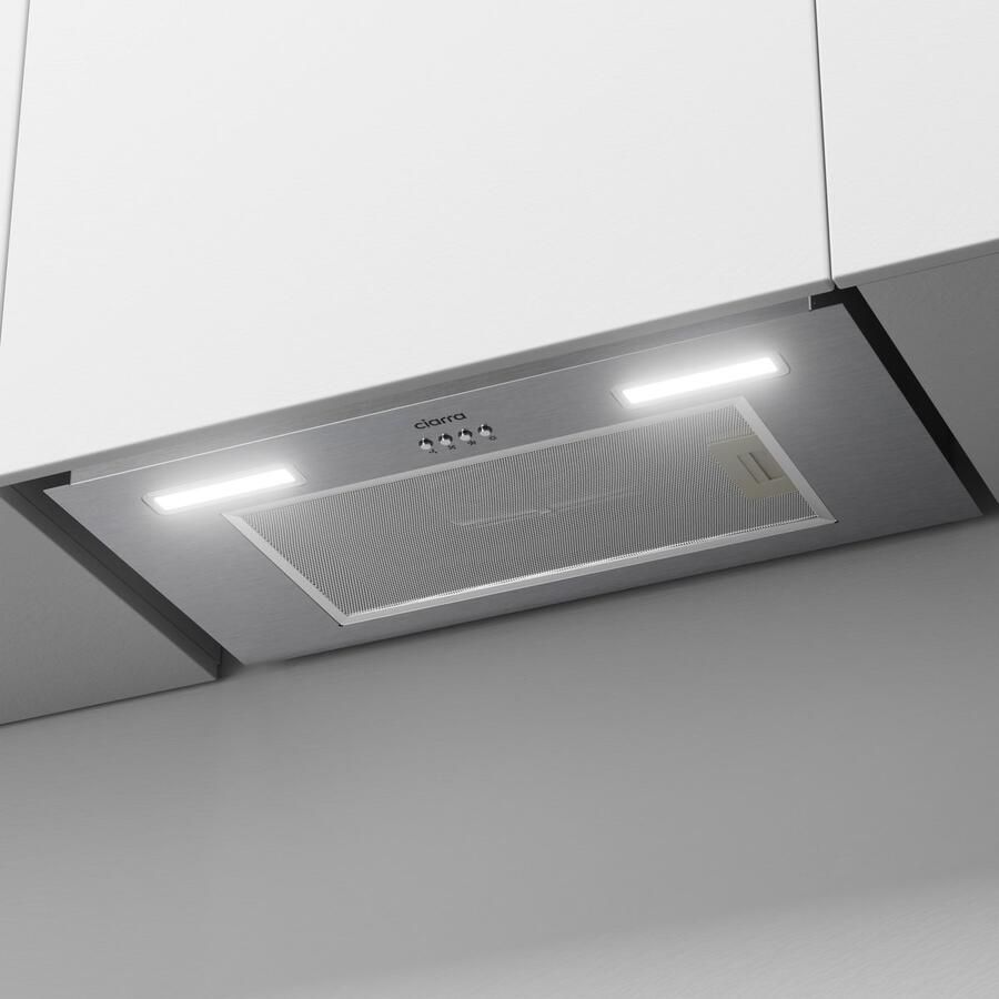 Ciarra VMS6926A A+++ 704 m³ u Inbouwafzuigkap 60 cm Onderbou afzuigkap met LED Recirculatie & Luchtafvoer RVS