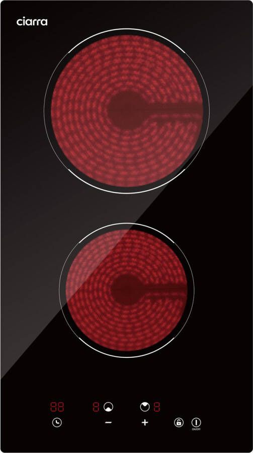 Ciarra CRGDBCH302T dubbele 2- pits inbouw infrarood kookplaat – 3000W