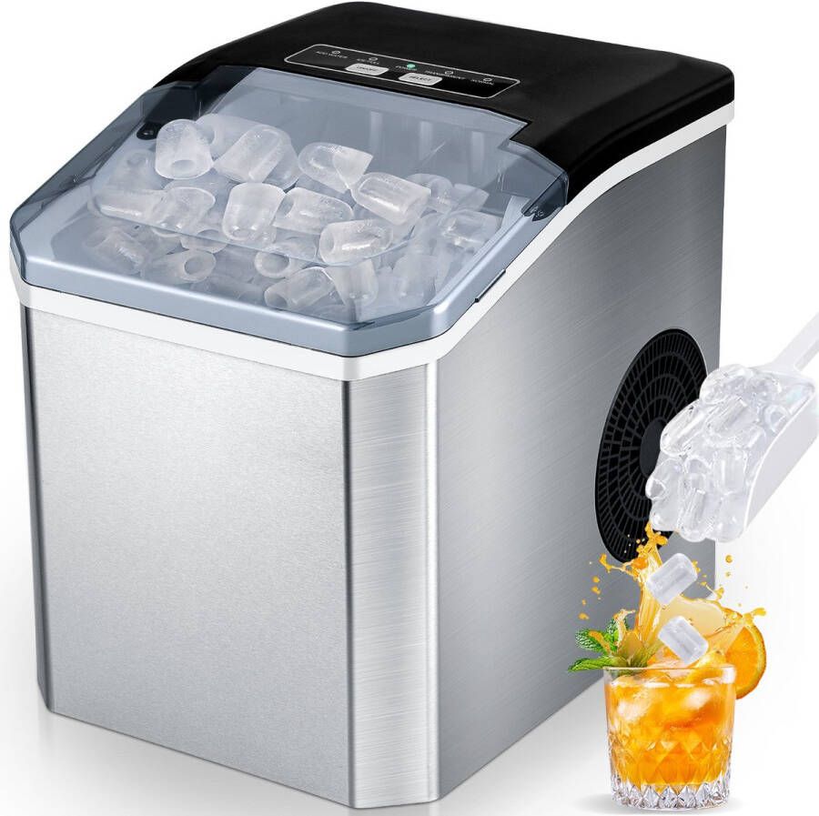 CkeyiN IJsblokjesmachine YH22M Ice Maker 1 3 l watertankcapaciteit 12 kg 24 uur (9 blokjes) Dempen zelfreiniging sensor ijs vol en water bijvullen