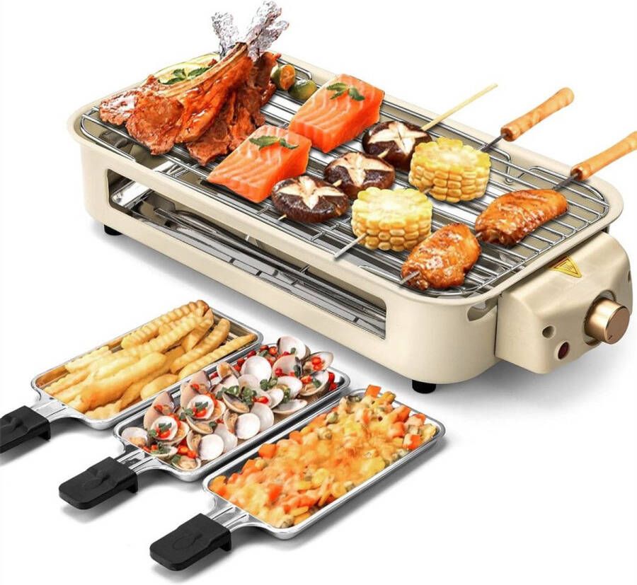 CkeyiN Tafelgrill Multifunctionele elektrische grill Barbecue Elektrische grill Rookloze grill
