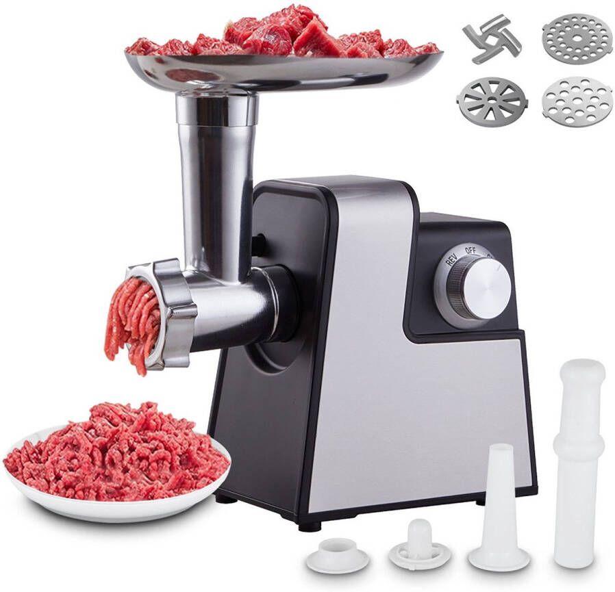 CkeyiN Vleesmolen MG-S6-10 3-IN-1 vleesmolen met worstvul-opzetstukken kebbe-opzetstuk