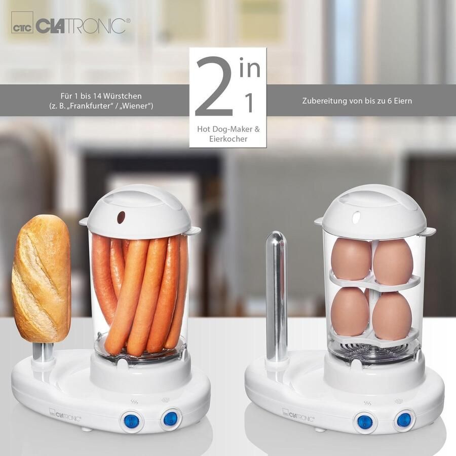 Clatronic HDM 3420 Hotdog maker & Eierkoker - Foto 2