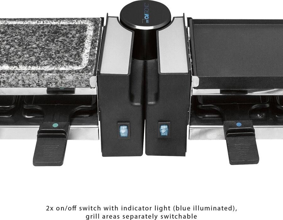 Clatronic RG 3678 Gourmetset 2in1 Raclette Steengrill 8 Personen