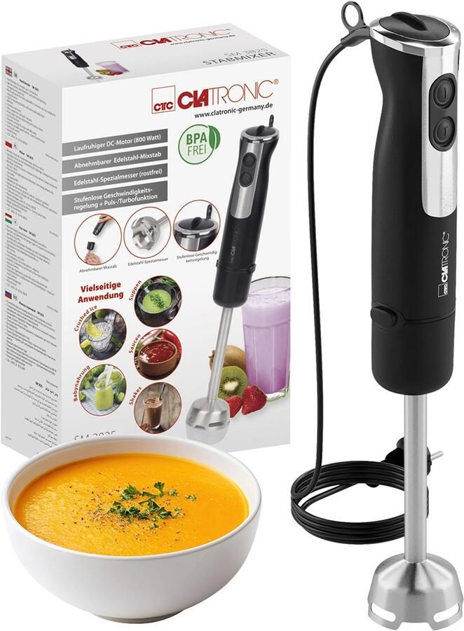 Clatronic SM 3825 staafmixer -800 watt -turbofunctie - Foto 2