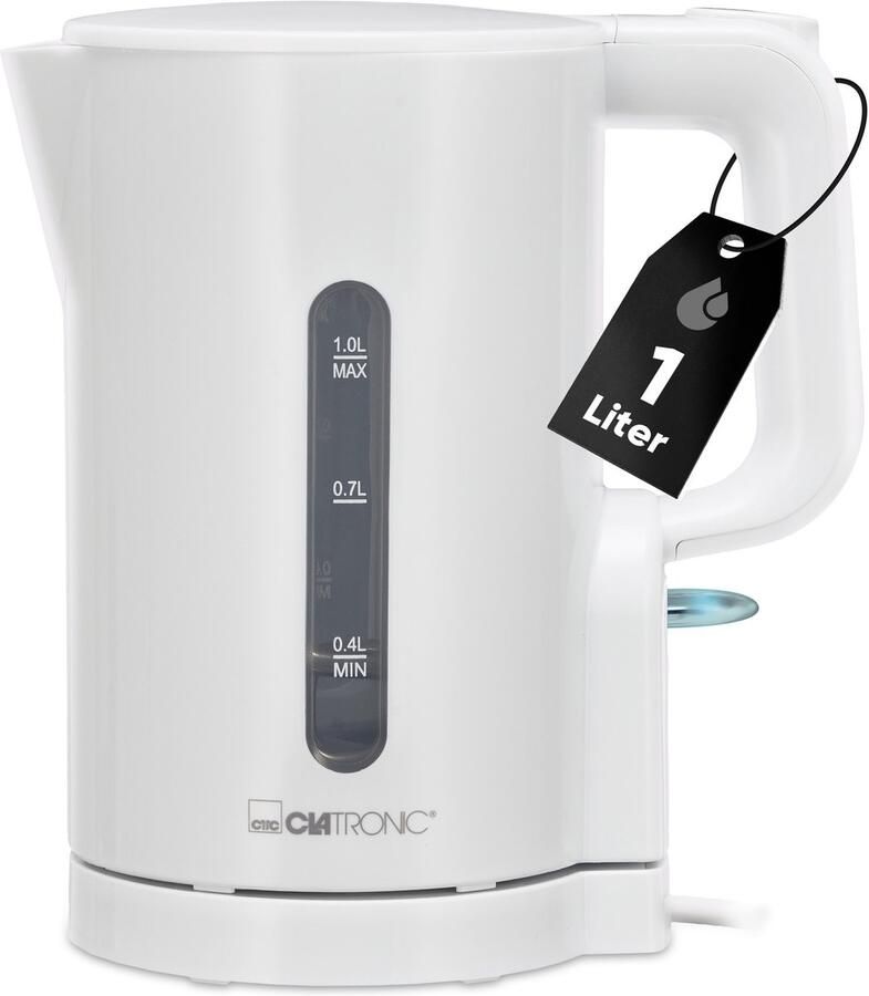 Clatronic WK 3834 Waterkoker geschikt voor de Camping -1Liter -900W -Wit