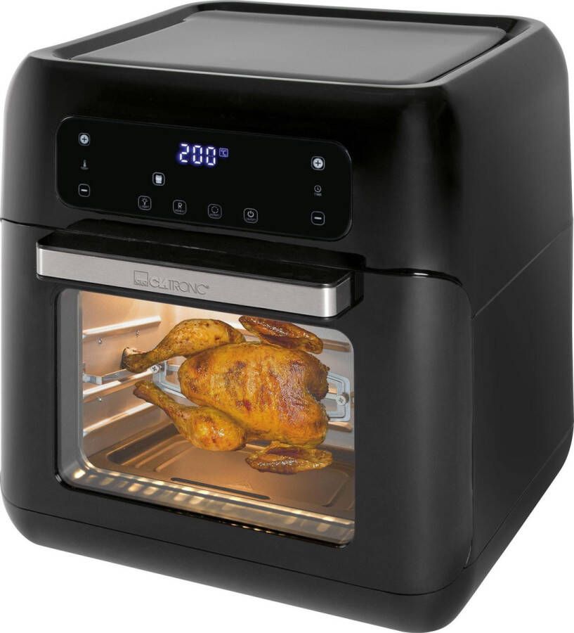 Clatronic FR 3747 H hetelucht-friteuse olie- en vetvrij 11 liter sensor touchbediening LED-display zwart