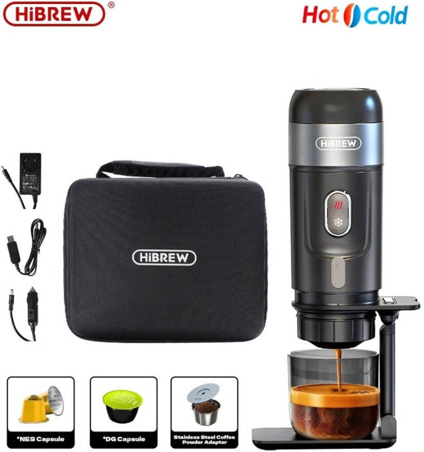 Cleo Draagbare koffiemachine Reis koffiezetapparaat camping Incl thermoskan + Opbergtas + Standaard Meerdere cups