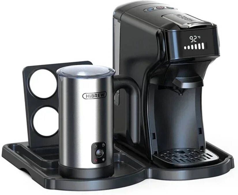 Cleo Koffiezetapparaat Koffiecupmachine Koffiemachines Thee Meerdere capsules Heet en koud 6 in 1 Zwart Melkopschuimer