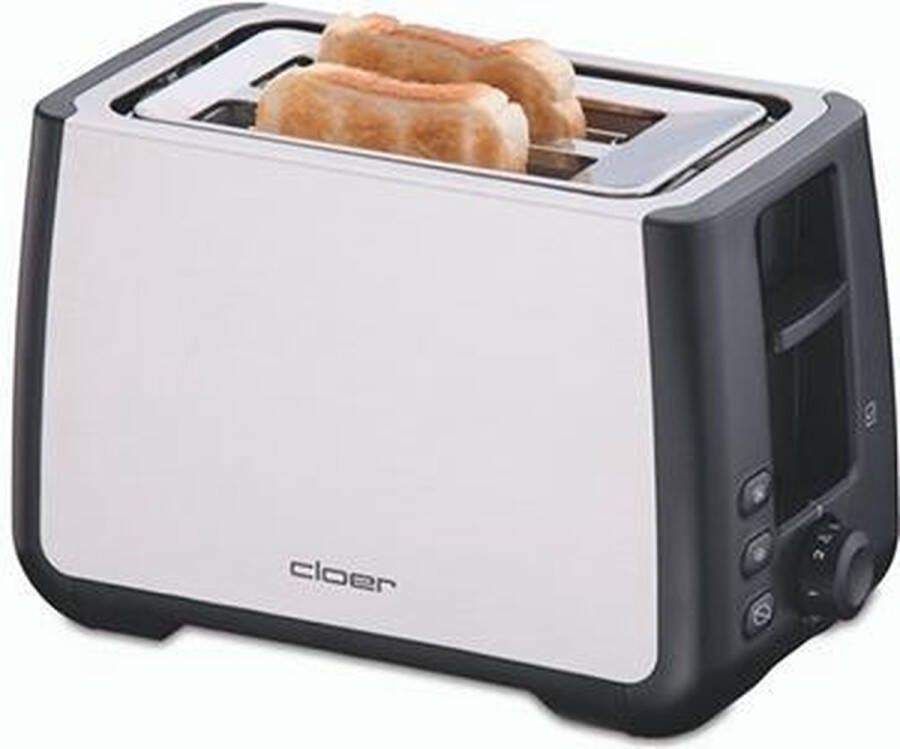 Cloer 3569 King Size Broodrooster RVS Zwart