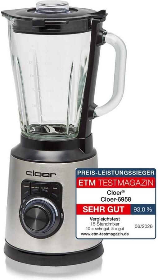 Cloer 6958 Blender- zilver -1 5 l - 23000 rpm