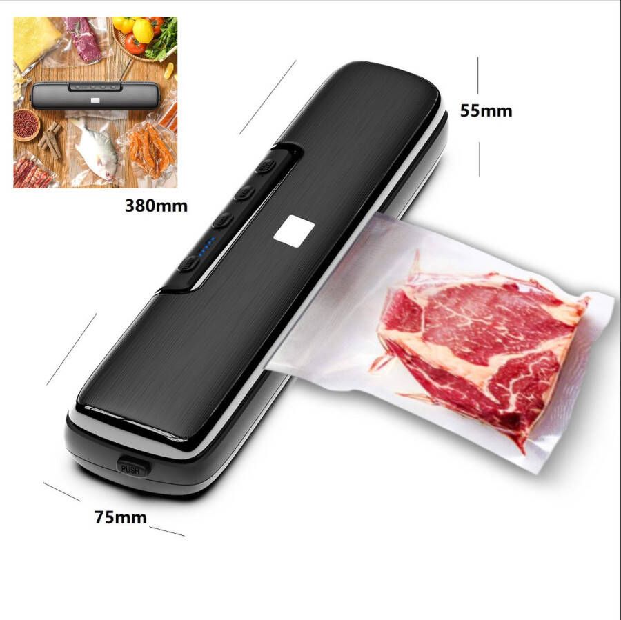 CNL Sight Aip Vacumeermachine 5 mm extra brede afdichtingsstripon-Nieuwe Model 3 standen & 5 natte en droge standen- voor droog en vochtig voedsel- Vacuümmachine voor het bewaren en bewaren van voedsel-Inclusief 15 vacuümzakken