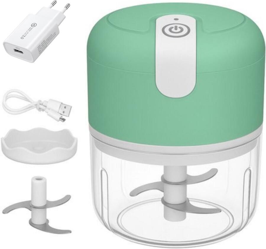 Cocho Elektrische Hakmolen – USB Oplaadbaar – Mini Chopper 250 ml – Draadloos – Voor Groenten Babyvoeding & Meal Prep – Groen