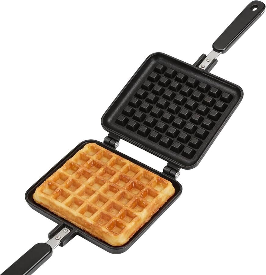 Cocoarm Allecto Wafelijzer Gietijzer Anti-aanbaklaag Zwart Ontbijt Bakgereedschap Geschikt voor Panini's Zwart model