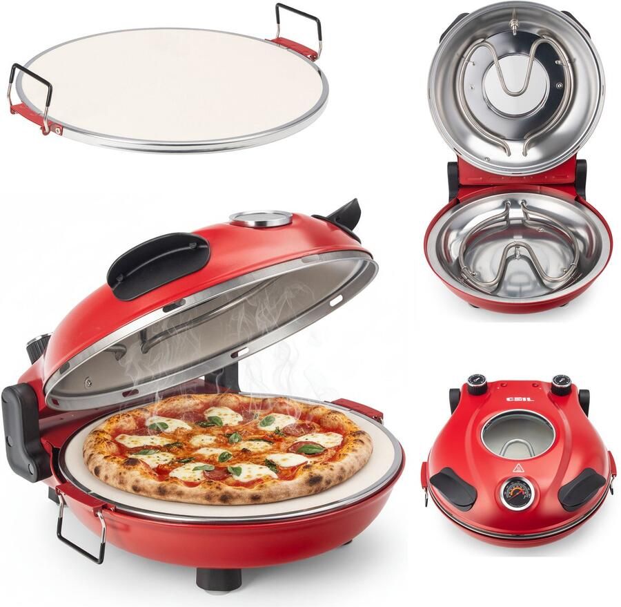 Coil Pizzaoven pizzamachine pizza-uitrusting keukensteenoven minipizzaoven steendiameter: 31 cm max. temperatuur: 420 °C vermogen: 1200 W 230 V 60 Hz