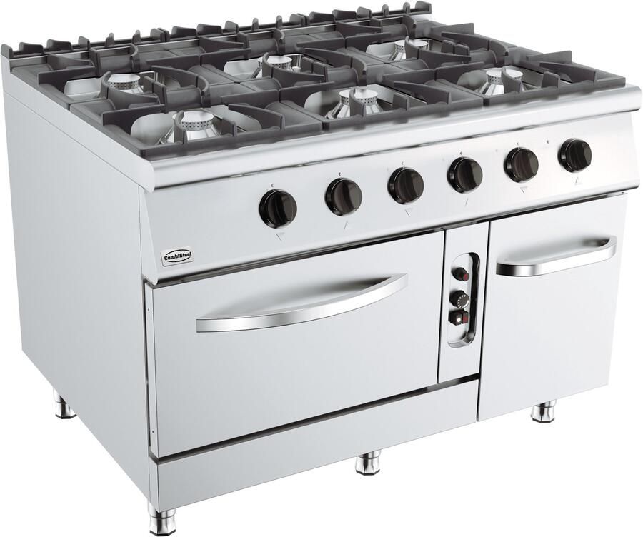 Combisteel BASE 900 GASFORNUIS 6 BR. met GASOVEN 7178.3025 Horeca & Professioneel