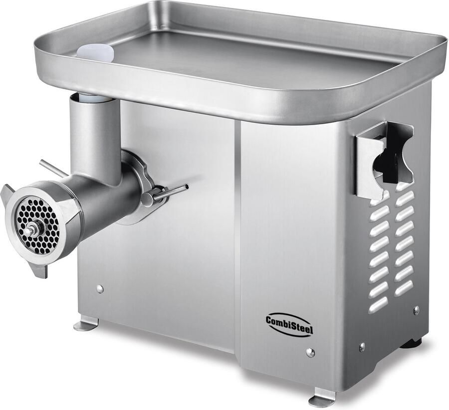 Combisteel Gehaktmolen Mes N°22 (Ø220mm) 250 Kg u Verwijderbare Kop 400v 3 Roosters (Ø3 6 8mm) 479x420x416mm