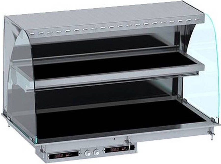 Combisteel DROP-IN WANDMODEL WARMVITRINE KERAMISCH GEBOGEN ZWART 4 1 7495.0425
