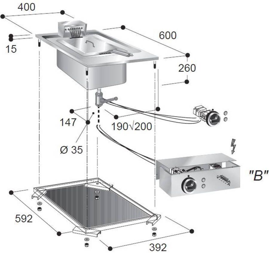 Combisteel EL. FRITEUSE 1X10 L 7266.0070