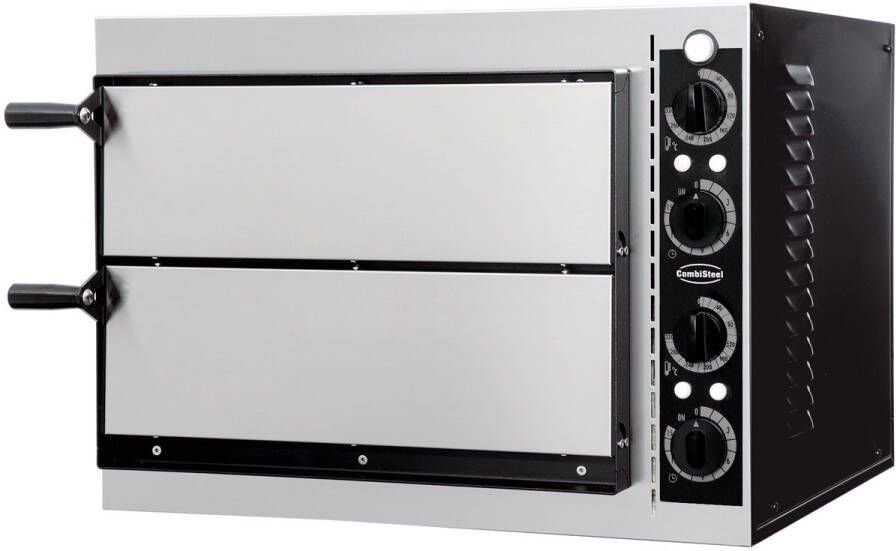 Combisteel Pizzaoven Elektrisch 2 Kamers Ø32cm 2.4kW 230V 568x500x430mm Horeca Oven