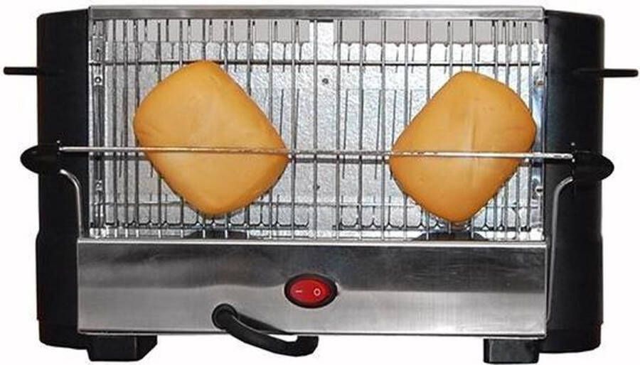 COMELEC Broodrooster TP-7713 7714 800W Zwart roestvrij staal