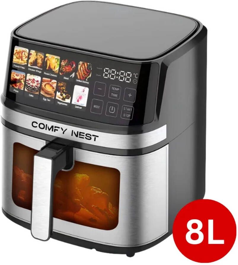 Comfy Nest Gezond Frituren XXL Airfryer 8 Liter – 1700W – Digitaal Display - Foto 2