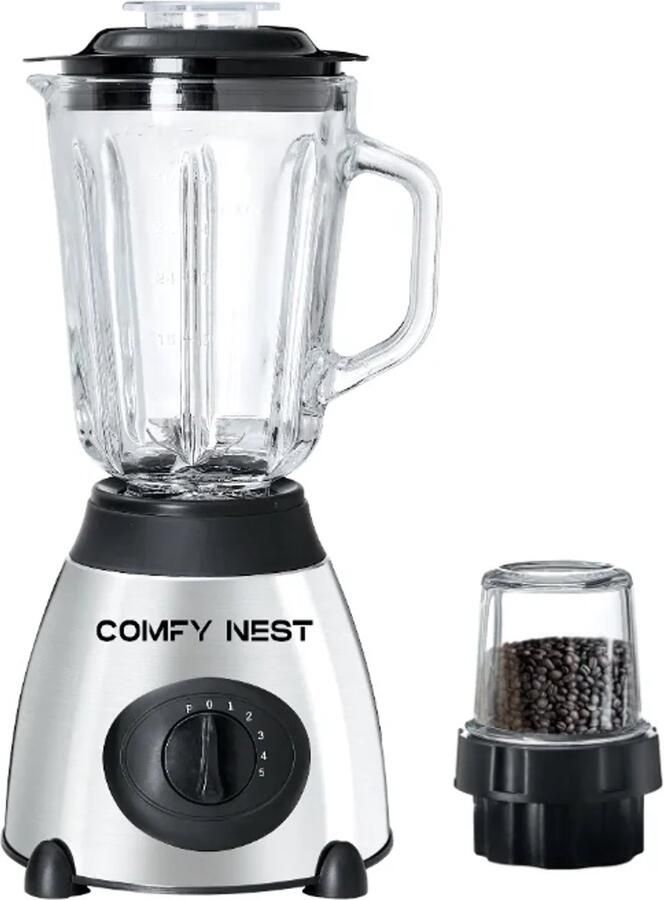 Comfy Nest CN-BLG15P: 2-in-1 Glass Blender and Grinder 5 Speed + Pulse Function