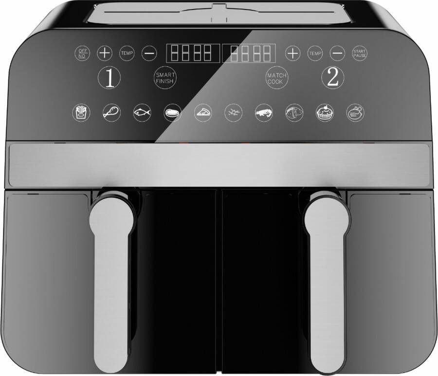 Comfy Nest Dubbele Airfryer XXL CN-AFD45NB 2400W Duo Airfryer Zwart 9L