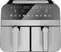 Comfy Nest Dubbele Airfryer XXL CN-AFD45NS 2400W Duo Airfryer 9L Zwart Zilver - Thumbnail 1
