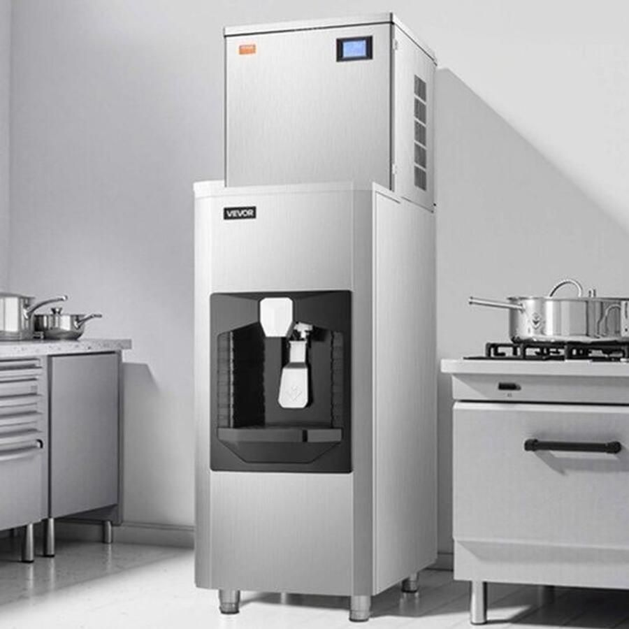 Commerciële Ijsmachine 163 Kg Dag 80 Kg IJsopslag Automatische Ijsdispenser RVS Voor Horeca En Bars