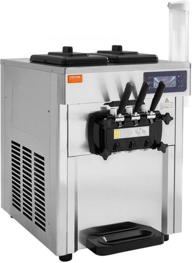 Commerciële Ijsmachine 18-28 L Per Uur 2 x 5 L Hoppers Roestvrij Staal Voor Yoghurt En Snackbar