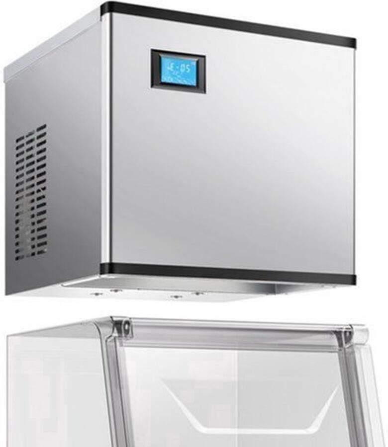 Commerciële Ijsmachine Kop 136 Kg Per Dag 132 Ijsblokjesvormpjes Roestvrij Staal Horeca Ijsblokjesmachine