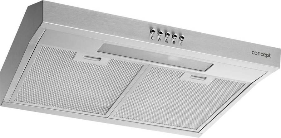 Concept 50cm OPP1250SS zilver afzuigkap LED verlichting