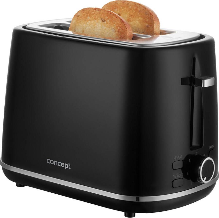 Concept Broodrooster Elektrische broodrooster 930W 7 bruiningsgraden Zwart- TE2075