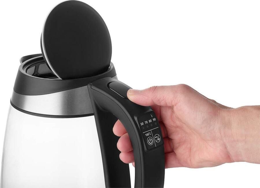 Concept Glazen waterkoker van 1 7 liter met temperatuurregeling