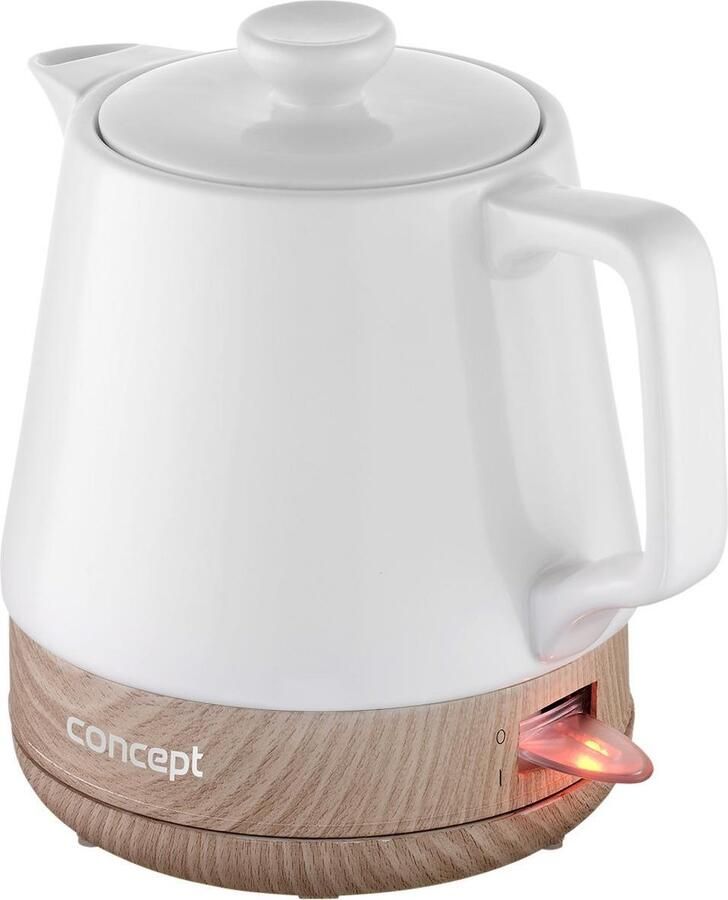 Concept RK0060 1 0 liter keramische waterkoker witte kleur plus houtstructuur