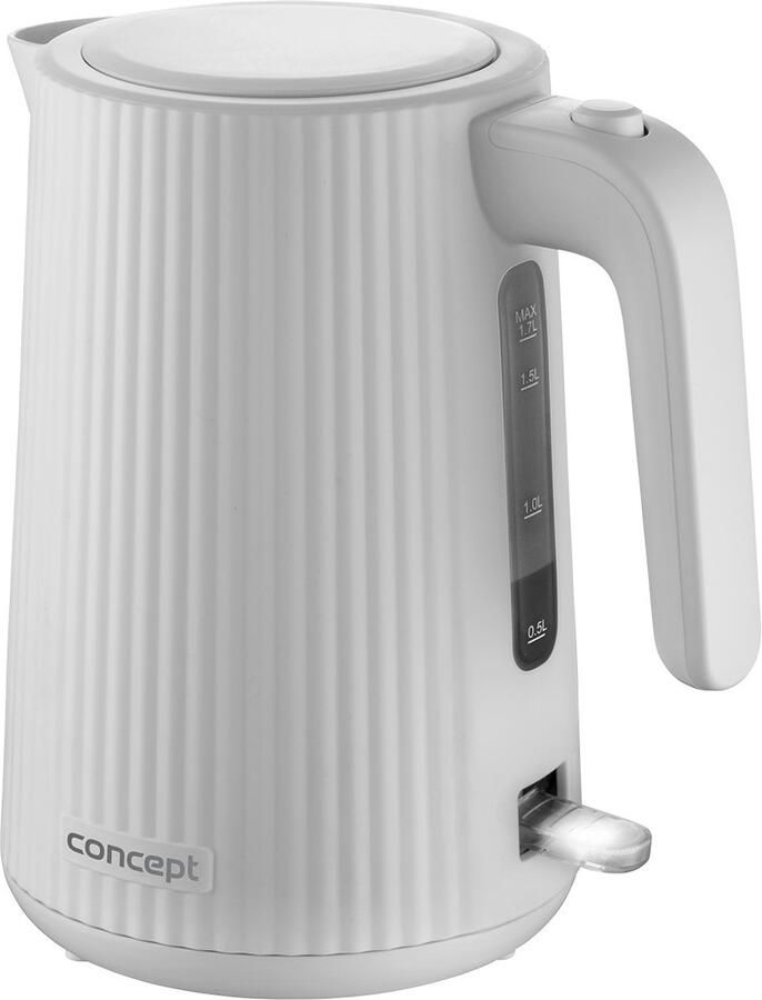 Concept RK2390 Waterkoker 1 7L Drievoudig veiligheidssysteem Bezinkselfilter Waterpeilindicator Wit