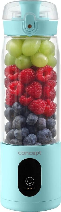 Concept SM4002 FitMake Draagbare Blender 600ml oplaadbaar Smoothie maker Blender To Go Blauw