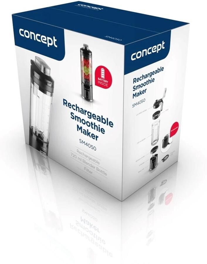 Concept SM4050 Smoothie NutriMaker draadloze blender 120 W 2 flessen zwart