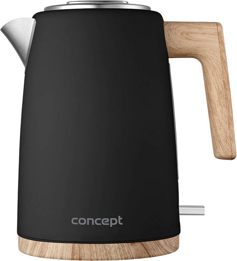 Concept ELWOOD Waterkoker roestvrij staal 1.7L waterniveau-indicator RK3316 Zwart