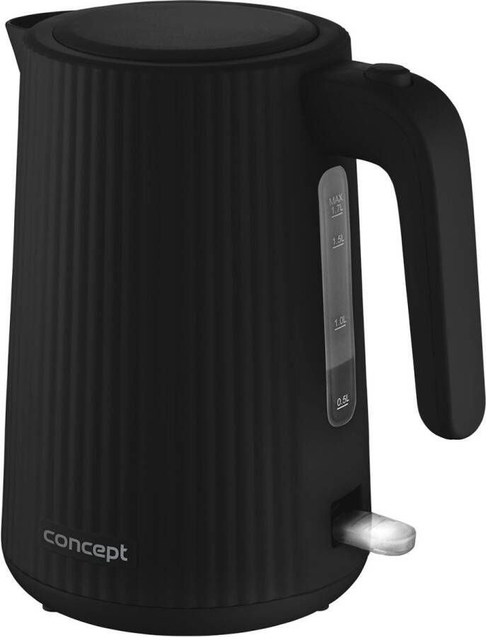 Concept RK2391 Waterkoker 1 7L Drievoudig veiligheidssysteem Bezinkselfilter Waterpeilindicator Zwart