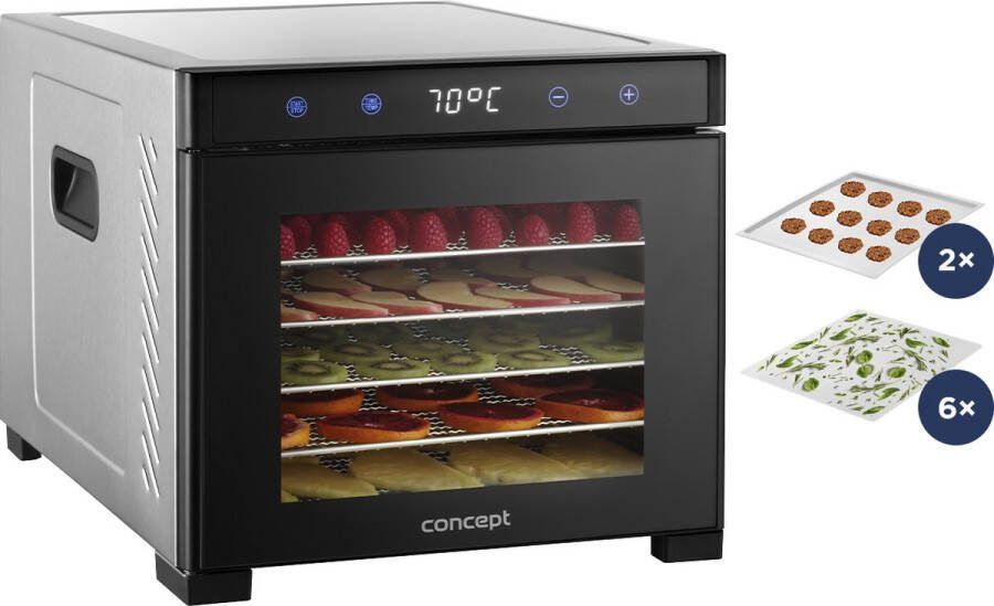 Concept SO2000 voedseldroger Zwart Roestvrijstaal 650 W