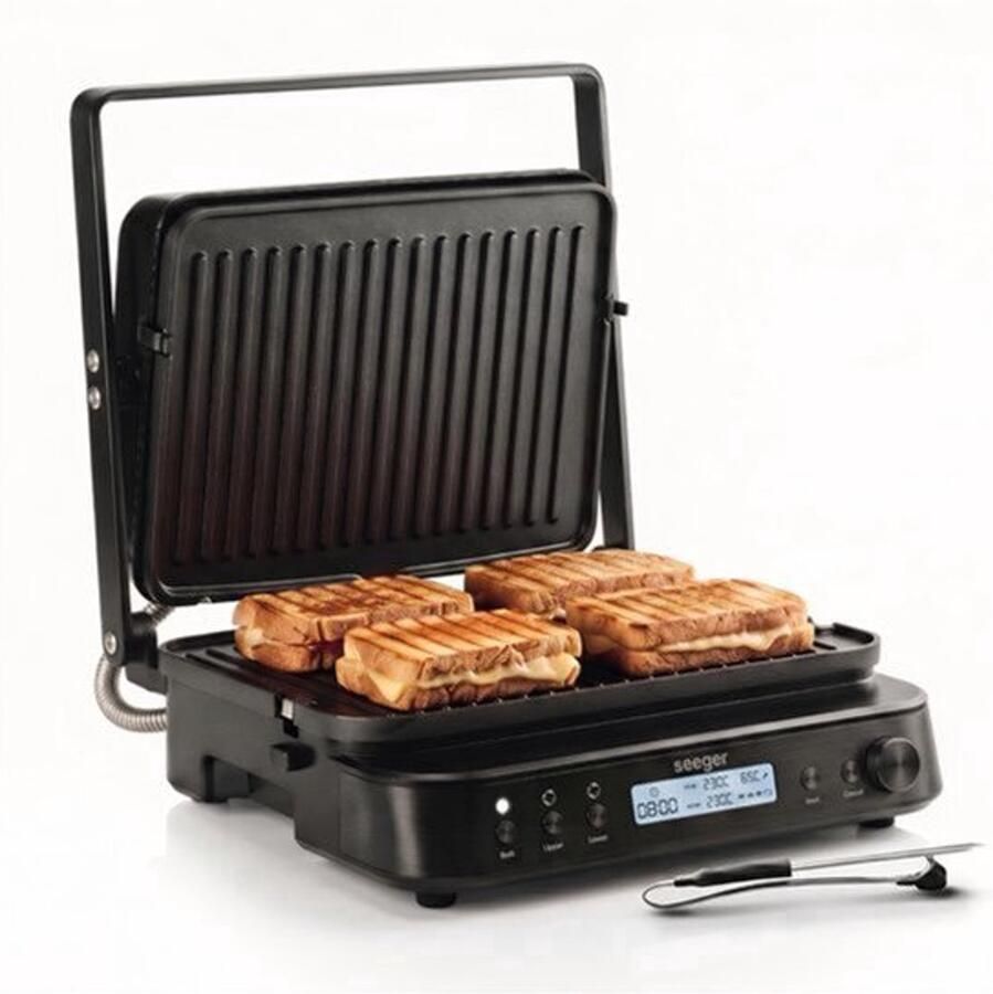 Contactgrill 3-in-1 Tosti IJzer En Plancha 2000 Watt Vermogen Zwart Voor Vlees Vis Groenten