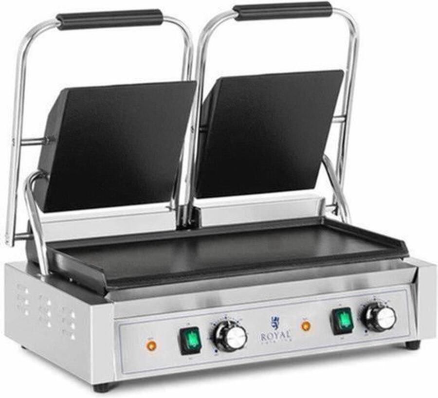 Contactgrill – Dubbele Grillplaat – Panini Grill – Tosti Apparaat – Grillapparaat – 3600W Vermogen – Groot 48x23 cm Bakoppervlak