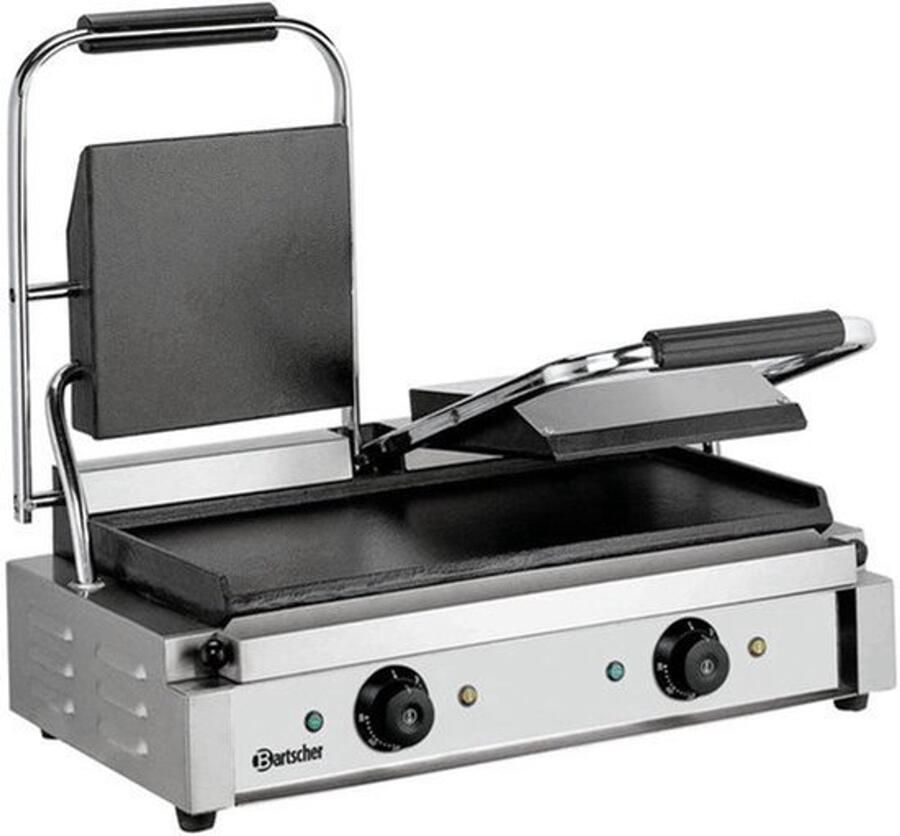 Contactgrill Elektrische Dubbele 3600 W Vermogen 570x395x210 mm Afmetingen Gelegeerd Staal Voor Catering En Snacks