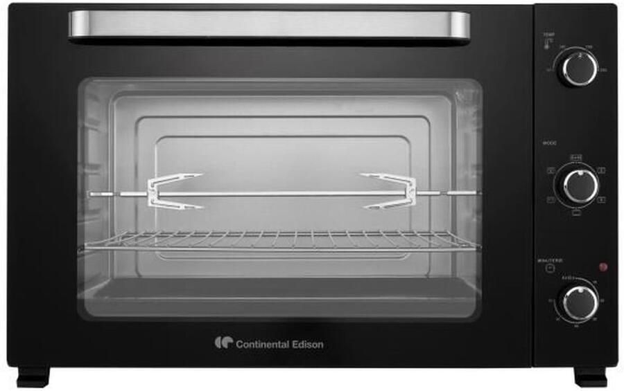 EDISON CONTINENTAL Elektrische mini-oven Hetelucht CONTINENTAL EDISON CEMF80B Zwart L68 x H42 8 x D 48 cm