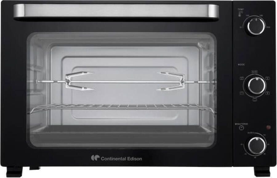 Continental Edison Elektrische mini-oven Natuurlijke convectie CEMF60B3 Zwart L60 x H39 x D 48 cm