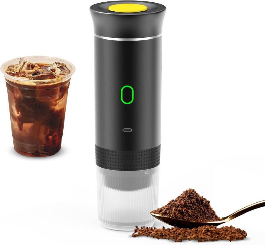 COOAU 3-in-1 Draagbare Koffiemaker Oplaadbare Koffiemachine Elektrische Espressomachine Koffieautomaat Dolce Gusto Capsules & Gemalen koffie 15 bar 2500 mAh Reis & Camping Koffiezetapparaat 5 volt