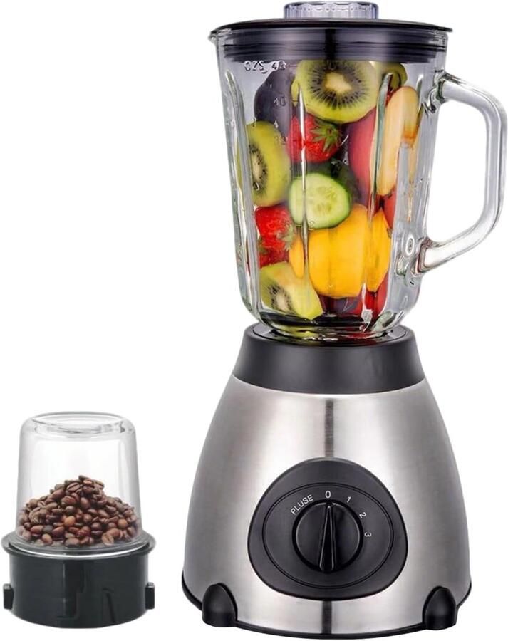 COOAU 3-in-1 Foodprocessor Blender en Smoothie Maker 850W 1.5L Multifunctioneel Krachtige Mixer Soepen Keukenblender voor Smoothies & Shakes Zwart