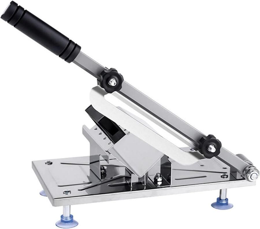 COOAU Snijmachine Vlees Snijmachine voor Thuis Snijmachine RVS Instelbare Snijdikte voor Kip Eend Vis en Ribben Zilver